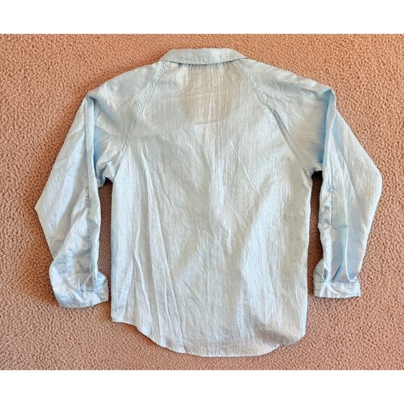 Vintage Diane Von Furstenberg Button Shirt Crinkle Designer Top - Picture 2 of 11